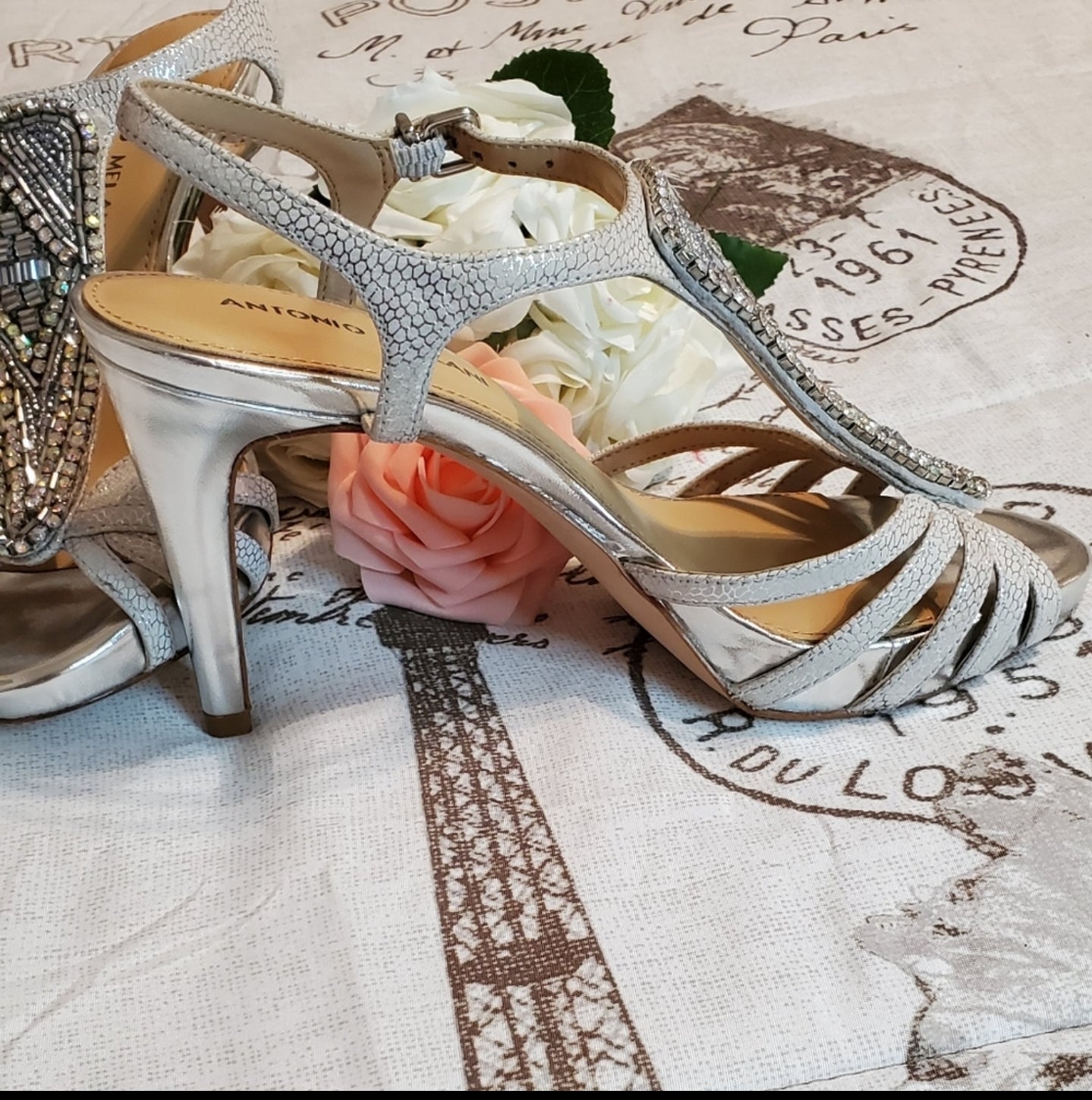 Antonio Melani Silver Leather Formal Shoes