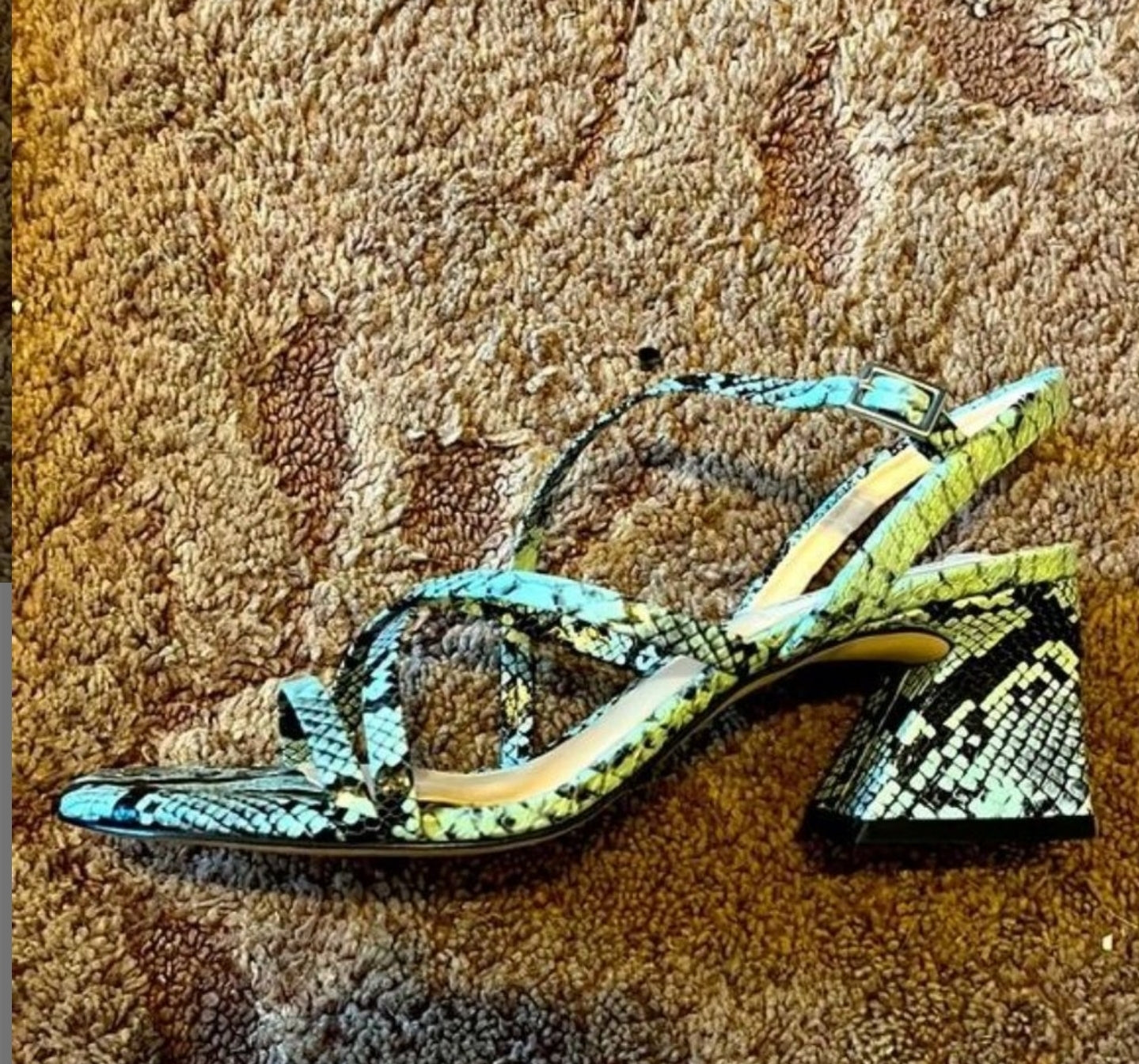 Antonio Melani Snakeskin Printed Leather Sandals