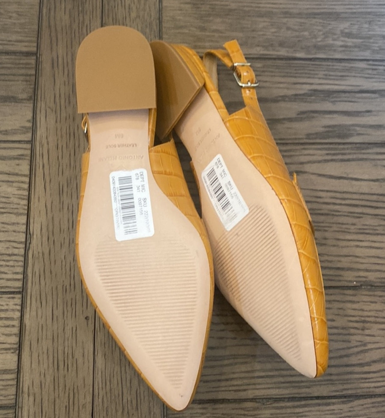 Antonio Melani Leather Flat Slingback Shoes
