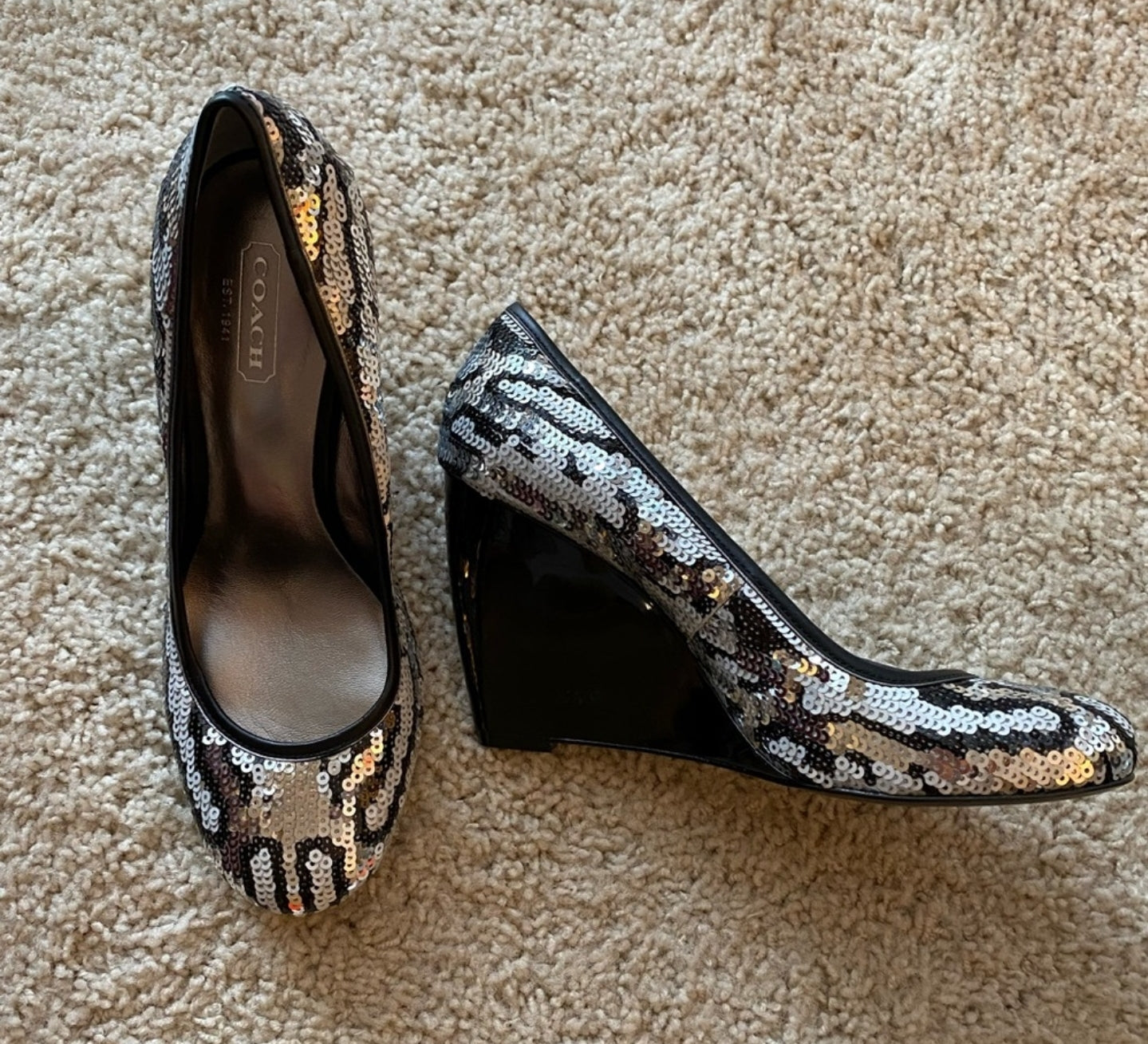 Coach Sequin Wedge Shoes