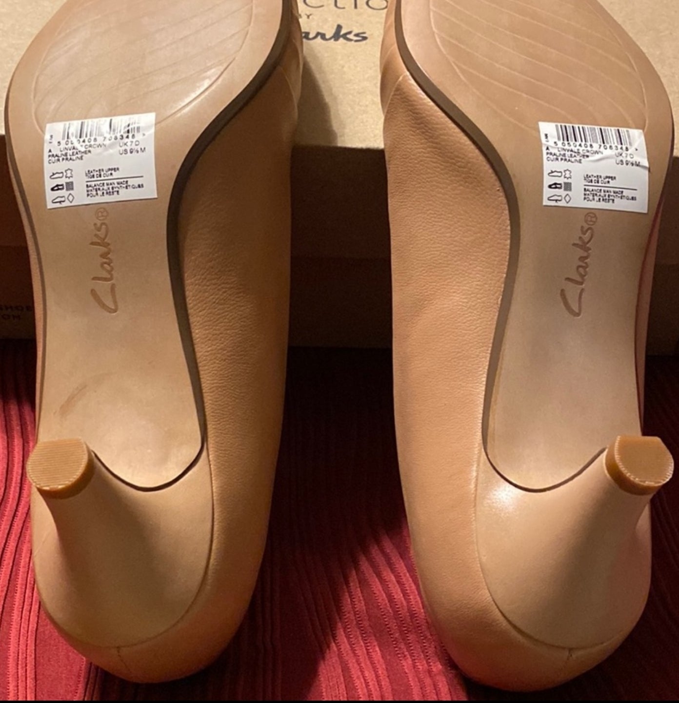 Clarks Camel Leather Pumps Shoes