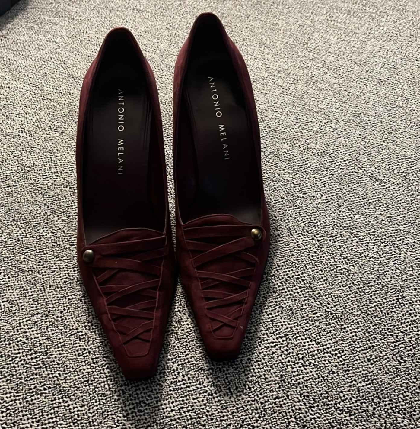 Antonio Melani Burgundy Suede Pumps Shoes