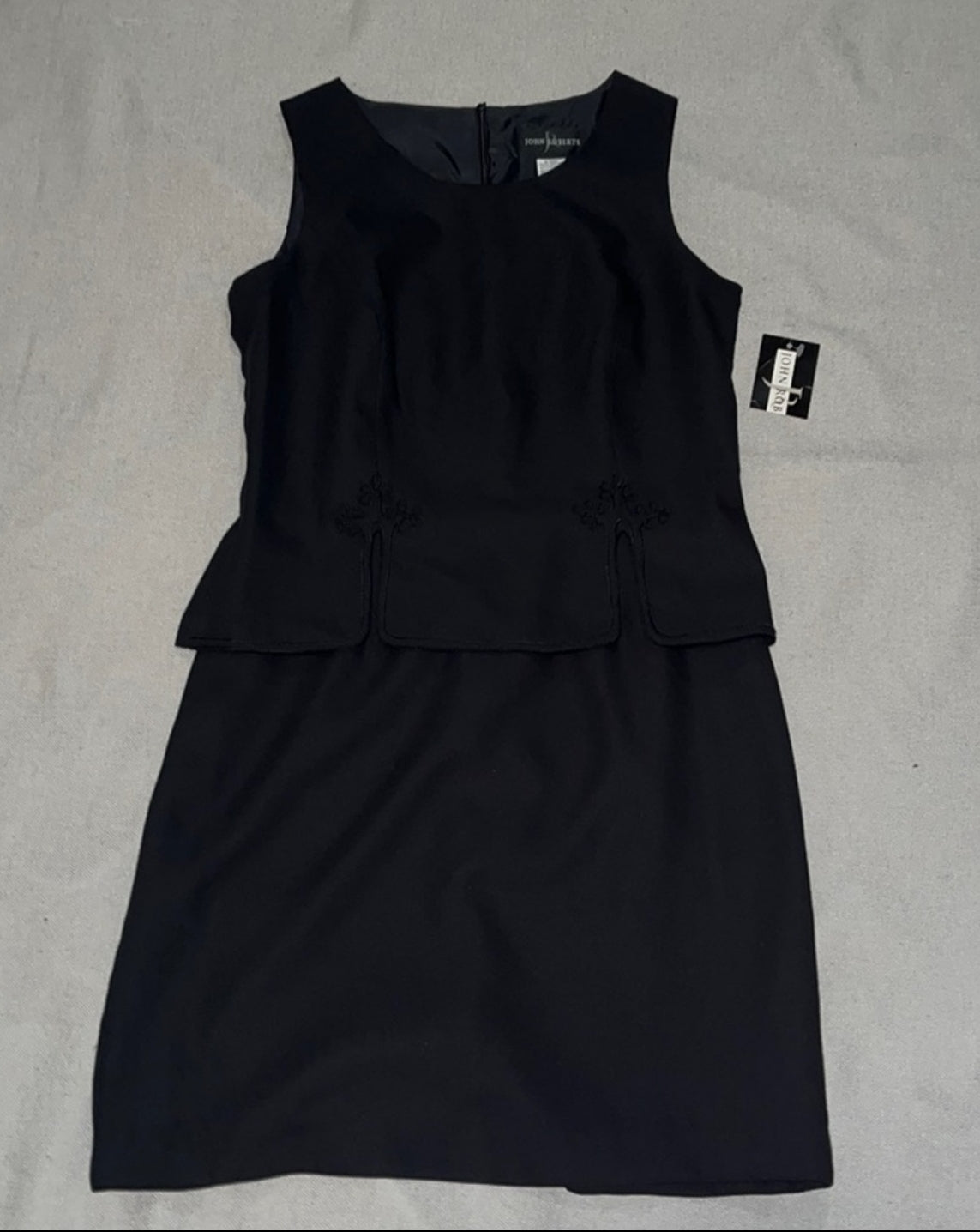 Black Sleeveless Embroidered Dress