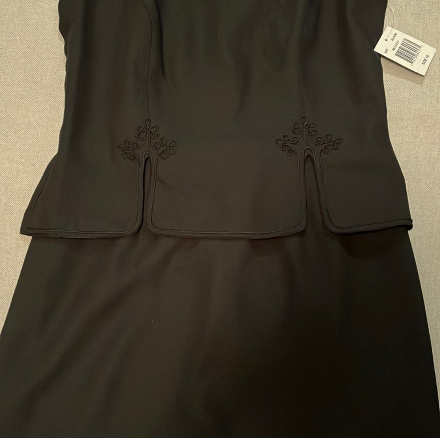 Black Sleeveless Embroidered Dress