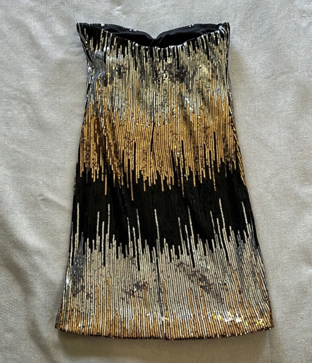 Arden B Sequined Strapless Dress