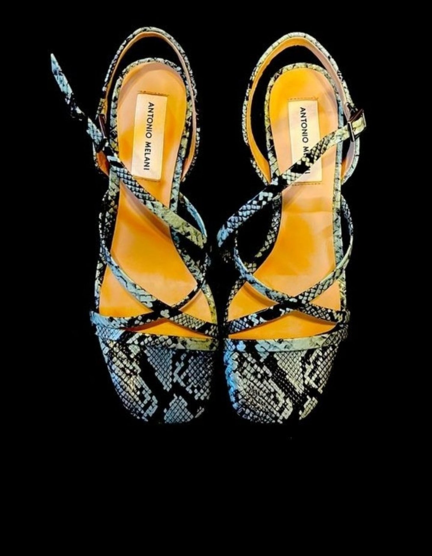 Antonio Melani Snakeskin Printed Leather Sandals