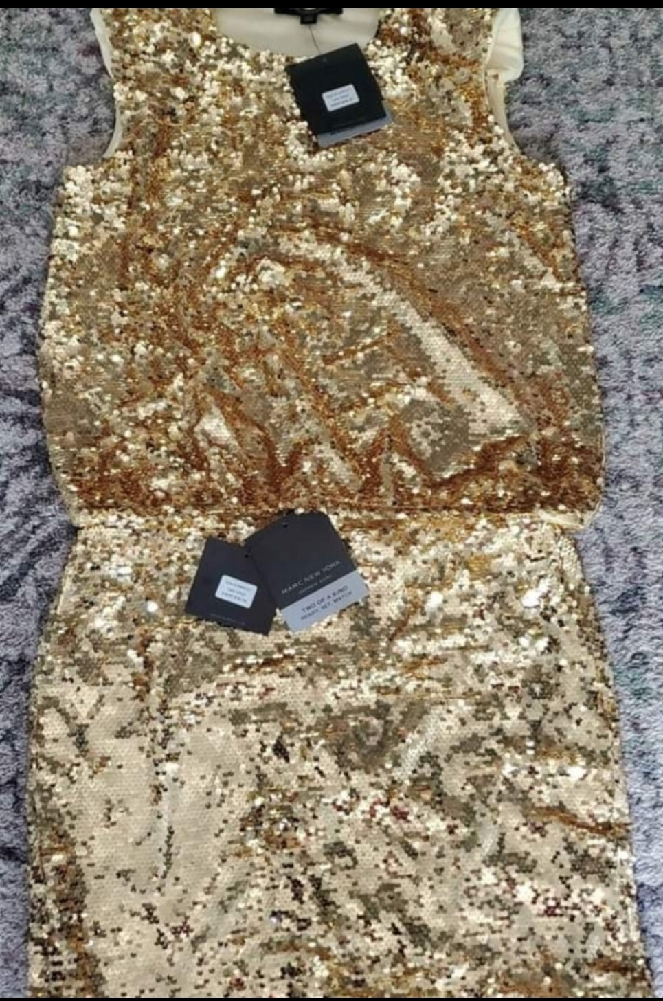 Sequined Gold Two Piece Set