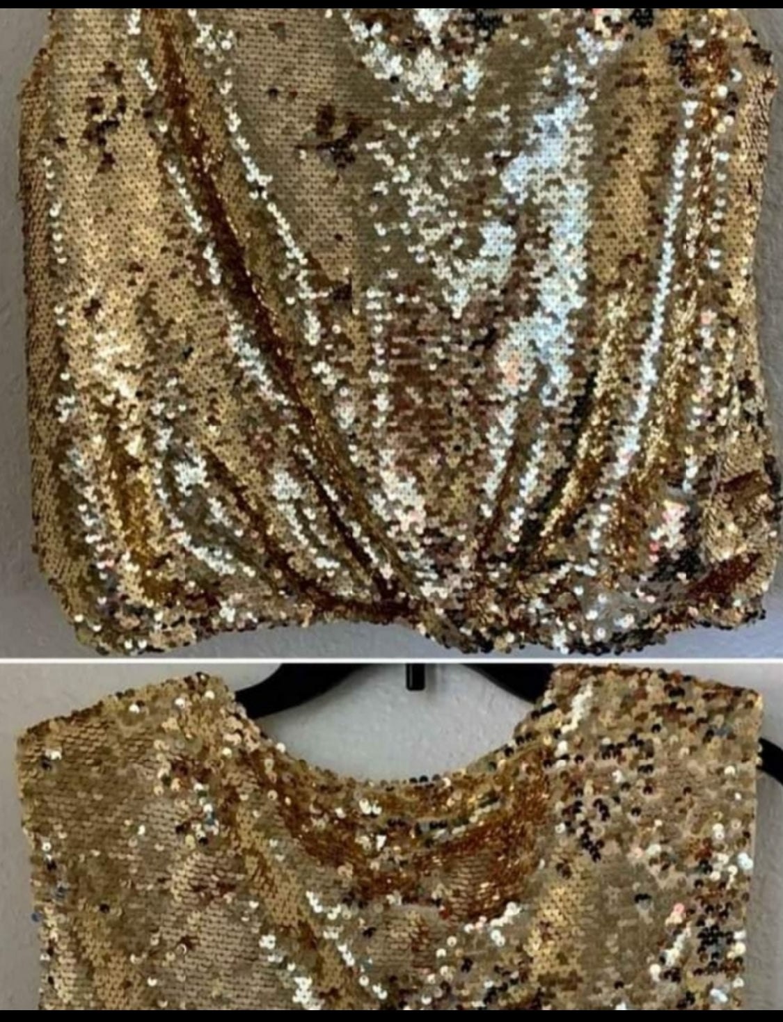 Sequined Gold Two Piece Set